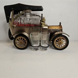 Vinyage Ford Model T 1918 Whiskey Decanter And Shot Glass Music Box